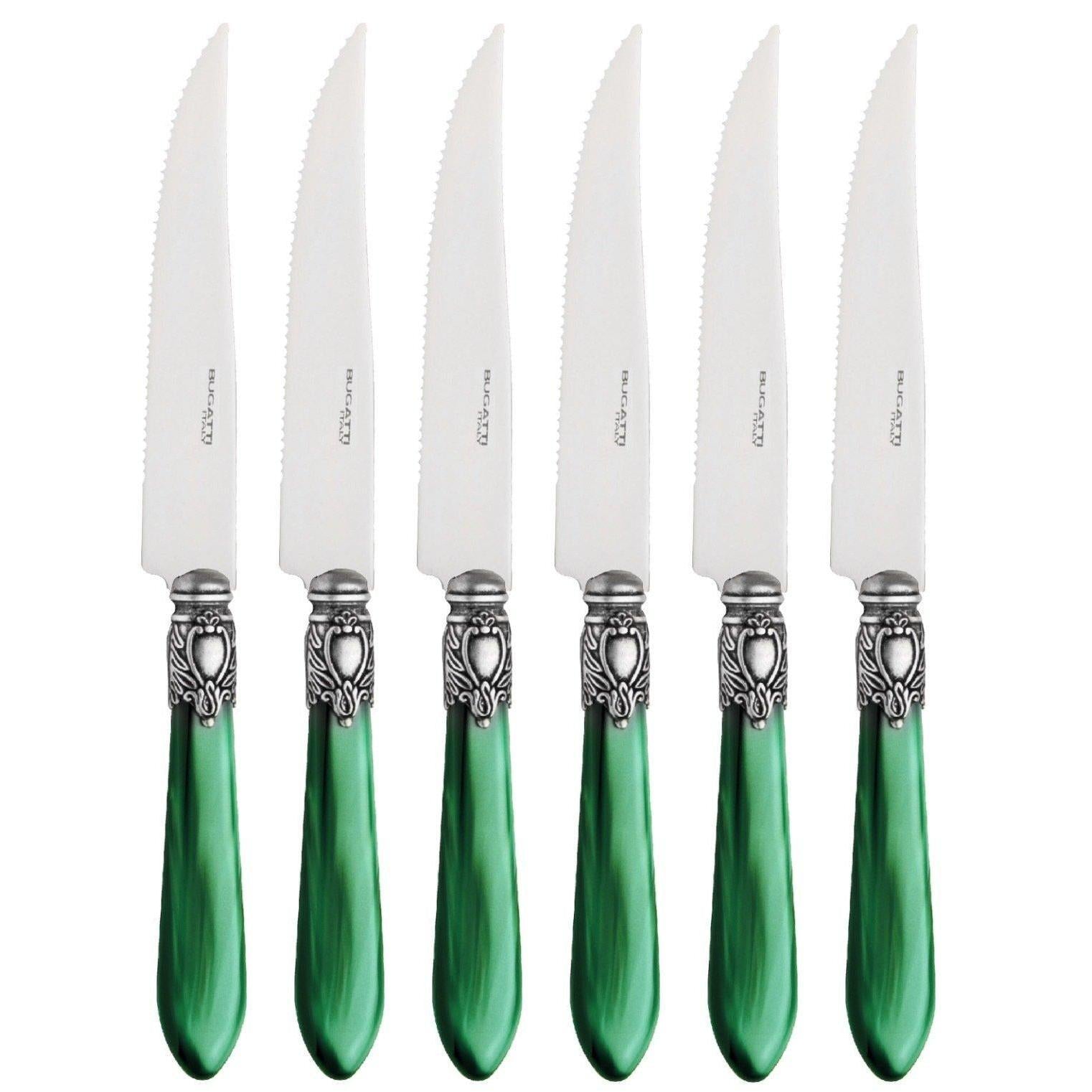 Oxford Antique 6 Piece Steak knife Set - GREEN-Casa Bugatti USA