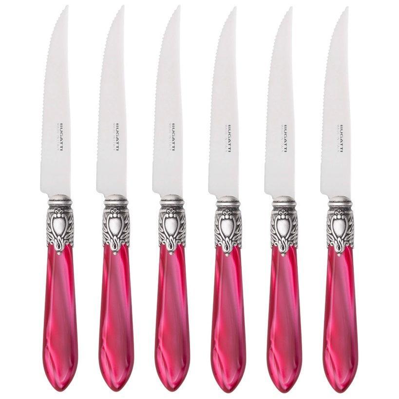 Oxford Antique 6 Piece Steak knife Set - RASBERRY