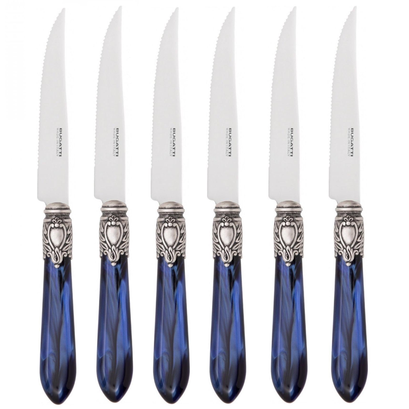 Oxford Antique 6 Piece Steak knife Set - ROYAL BLUE-Casa Bugatti USA