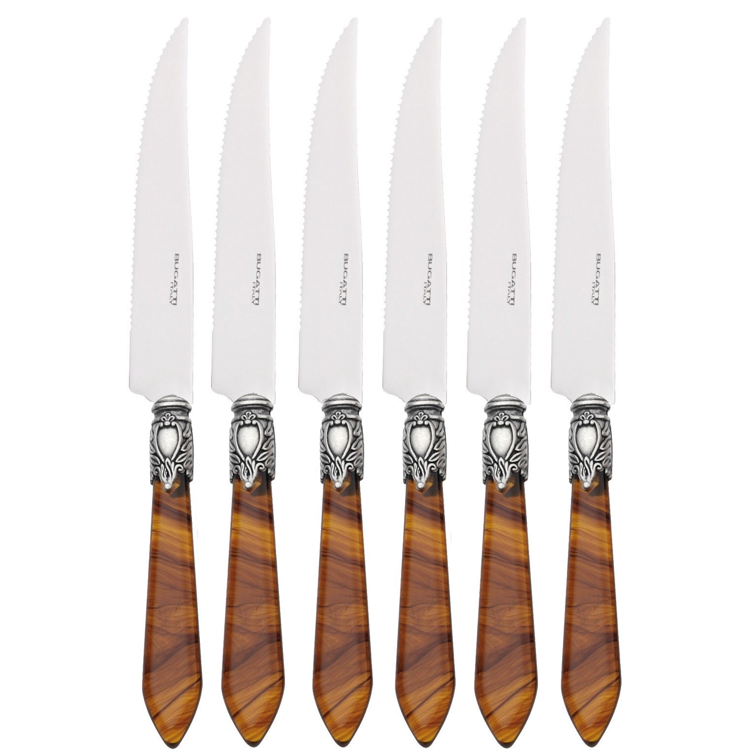 Oxford Antique 6 piece Steak knife set - TORTOISE SHELL-Casa Bugatti USA