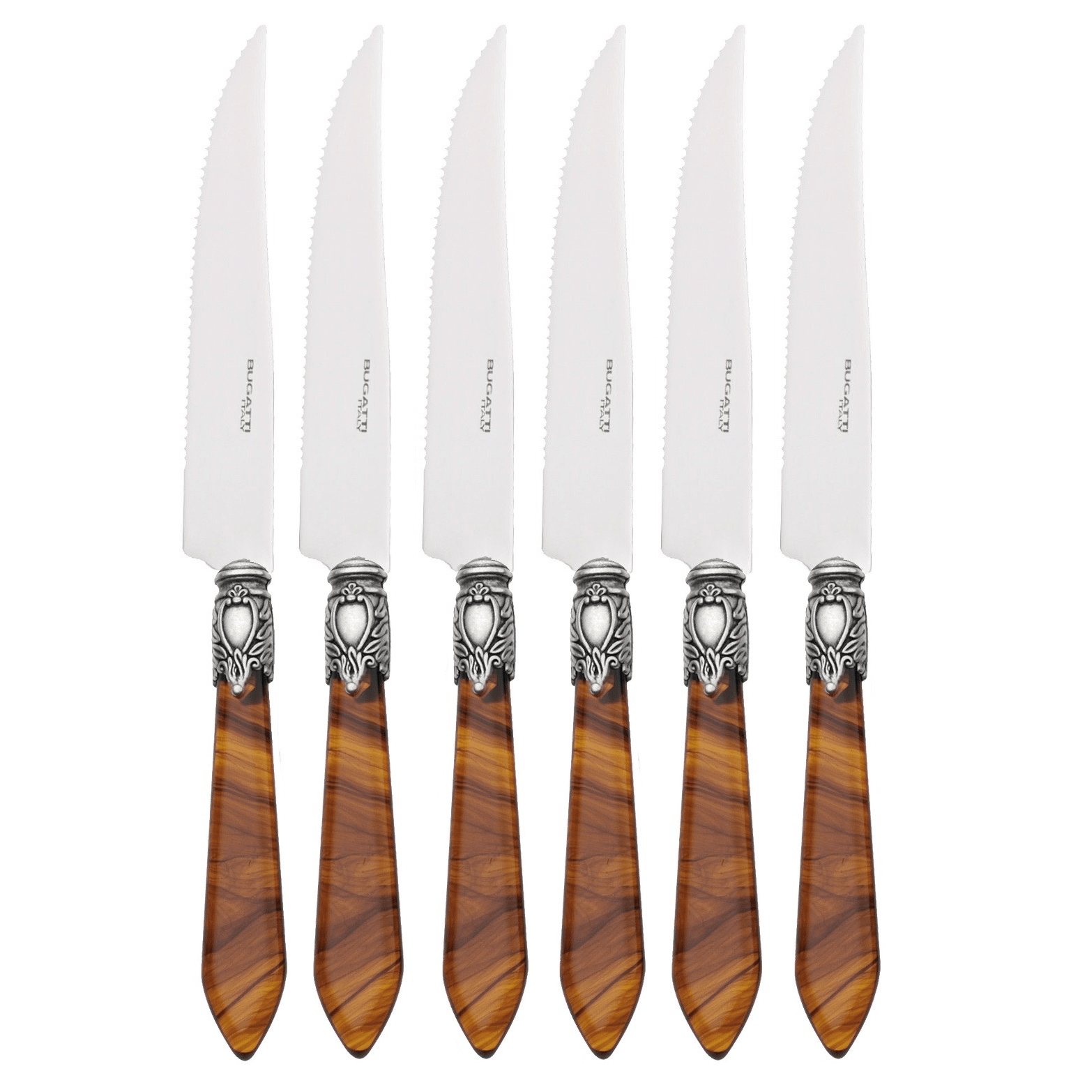 Oxford Antique 6 piece Steak knife set - Tortoise Shell-Casa Bugatti USA