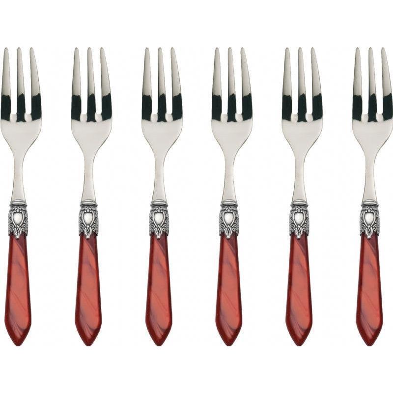 Oxford Antique Cocktail / Cake Forks Set Burgundy