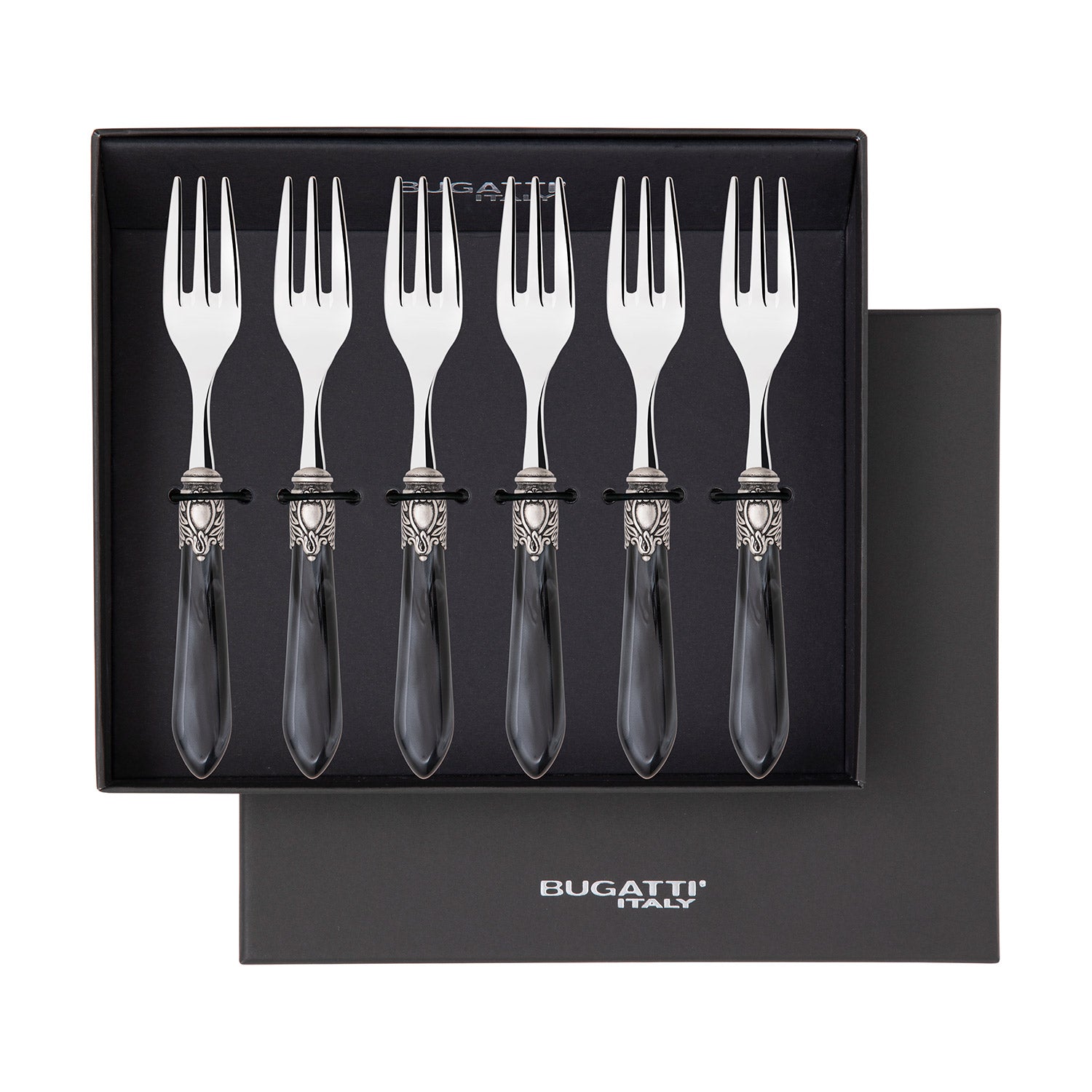 Oxford Antique 6 Piece Cocktail Fork Set Charcoal