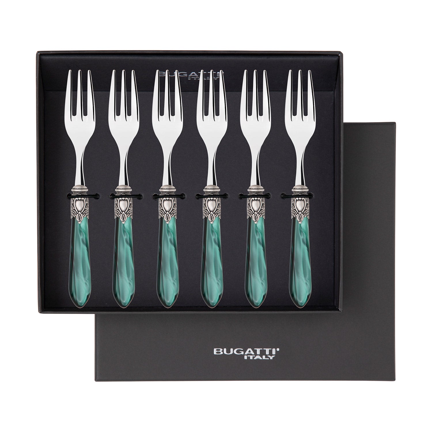 Oxford Antique 6 Piece Cocktail Fork Set Green