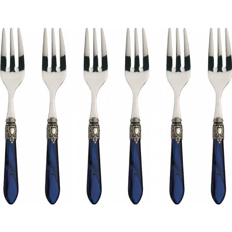 Oxford Antique 6 Piece Cocktail Fork Set Royal Blue-Casa Bugatti USA