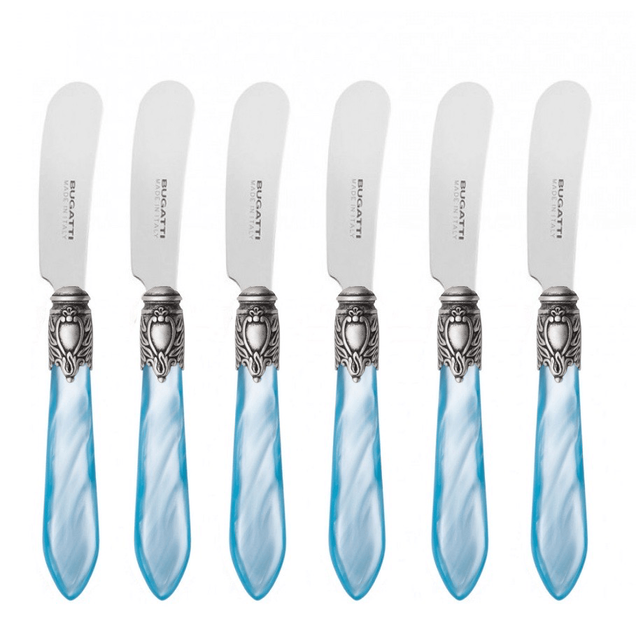 Oxford Antique 6 Spreader Knives - SKY BLUE-Casa Bugatti USA