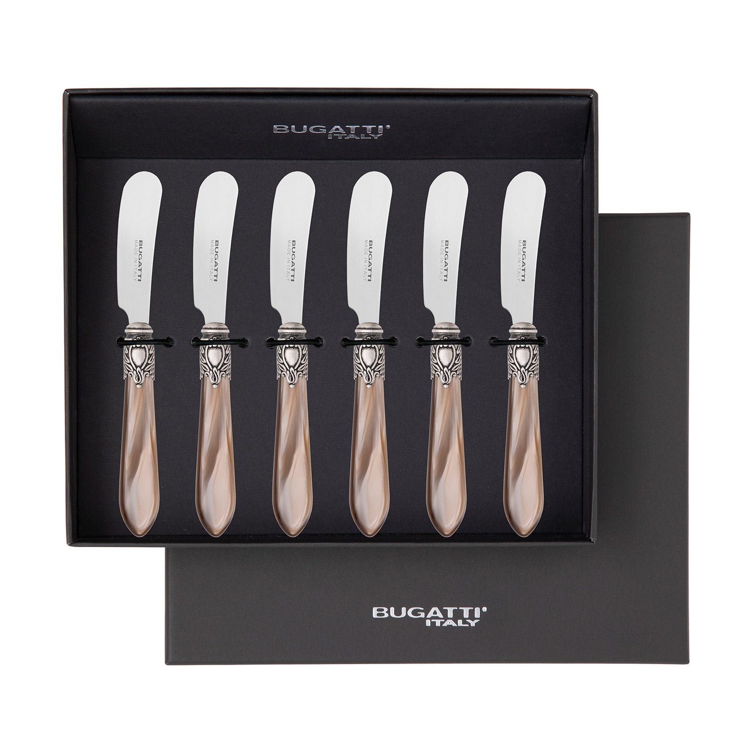Oxford Antique 6 Spreader Knives - TAUPE/ONYX