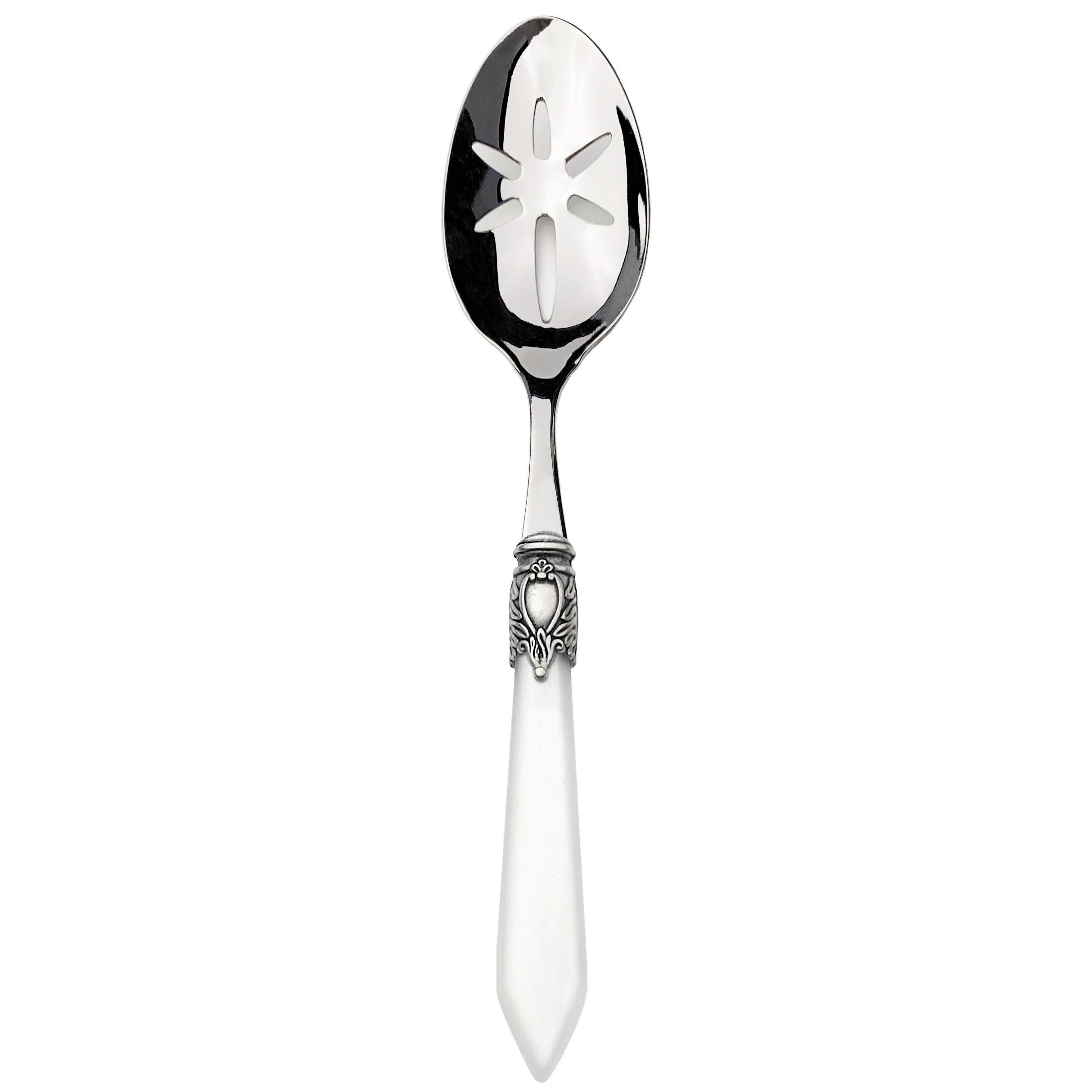 Oxford Antique Slotted Serving Spoon white
