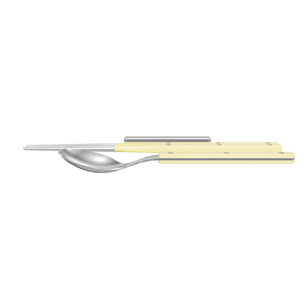 Allegra Chopsticks Set for 1 - Bright Yellow, 3D model from the factory drawing
