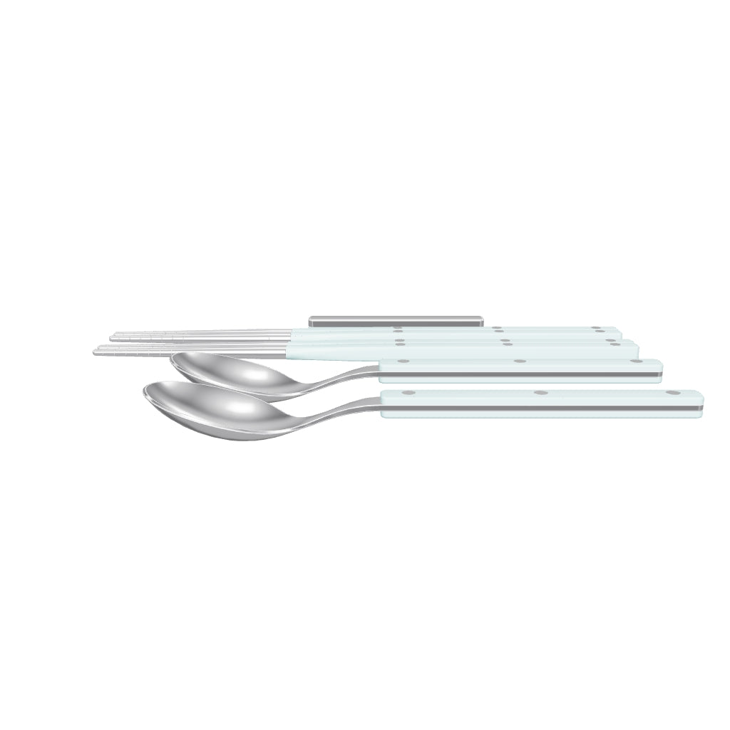 Allegra Chopsticks Set for 2 acqua - Aqua Marina, 3D model from the factory drawing
