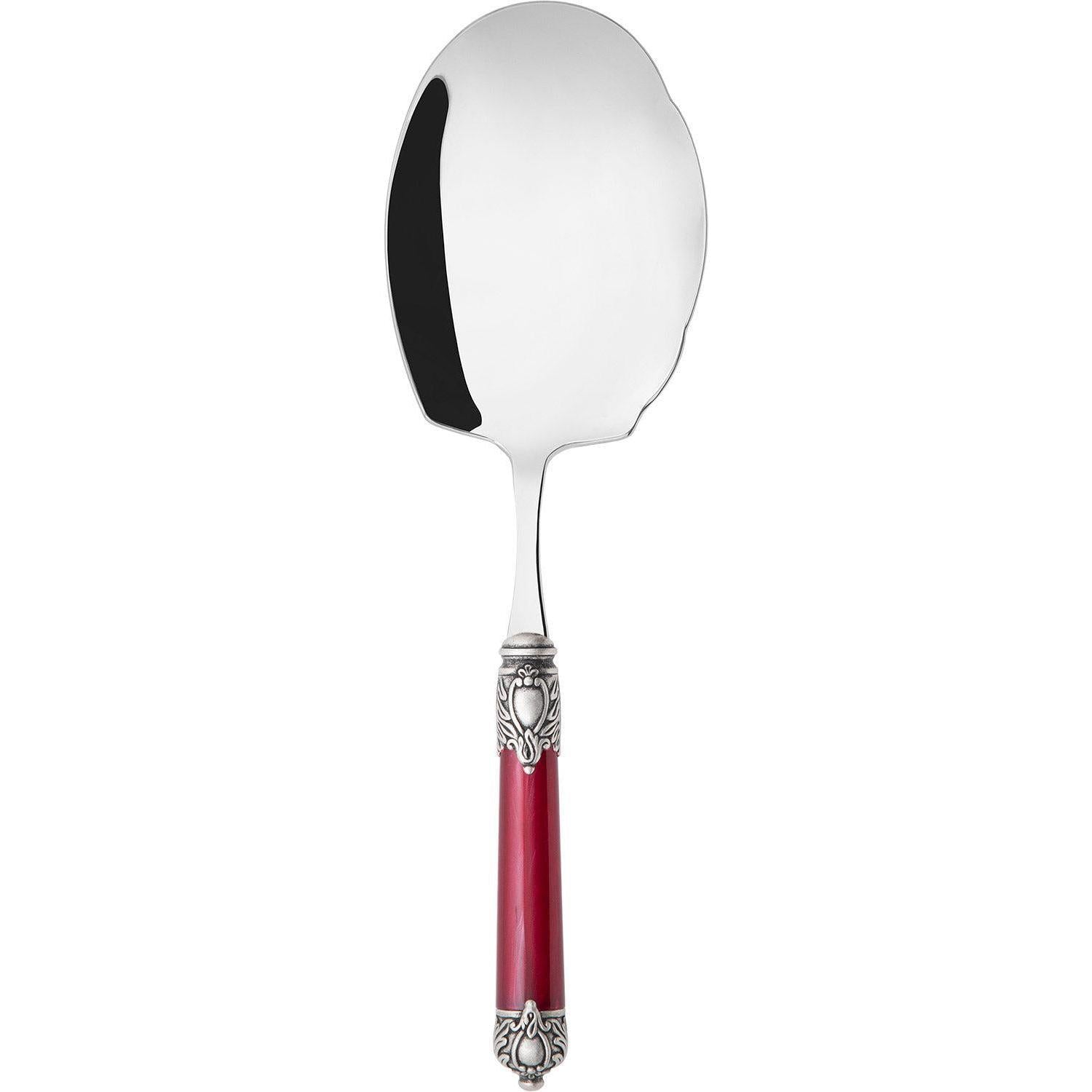 Rinascimento Antique Silver Kebab Serving Spoon - Burgundy-Casa Bugatti USA