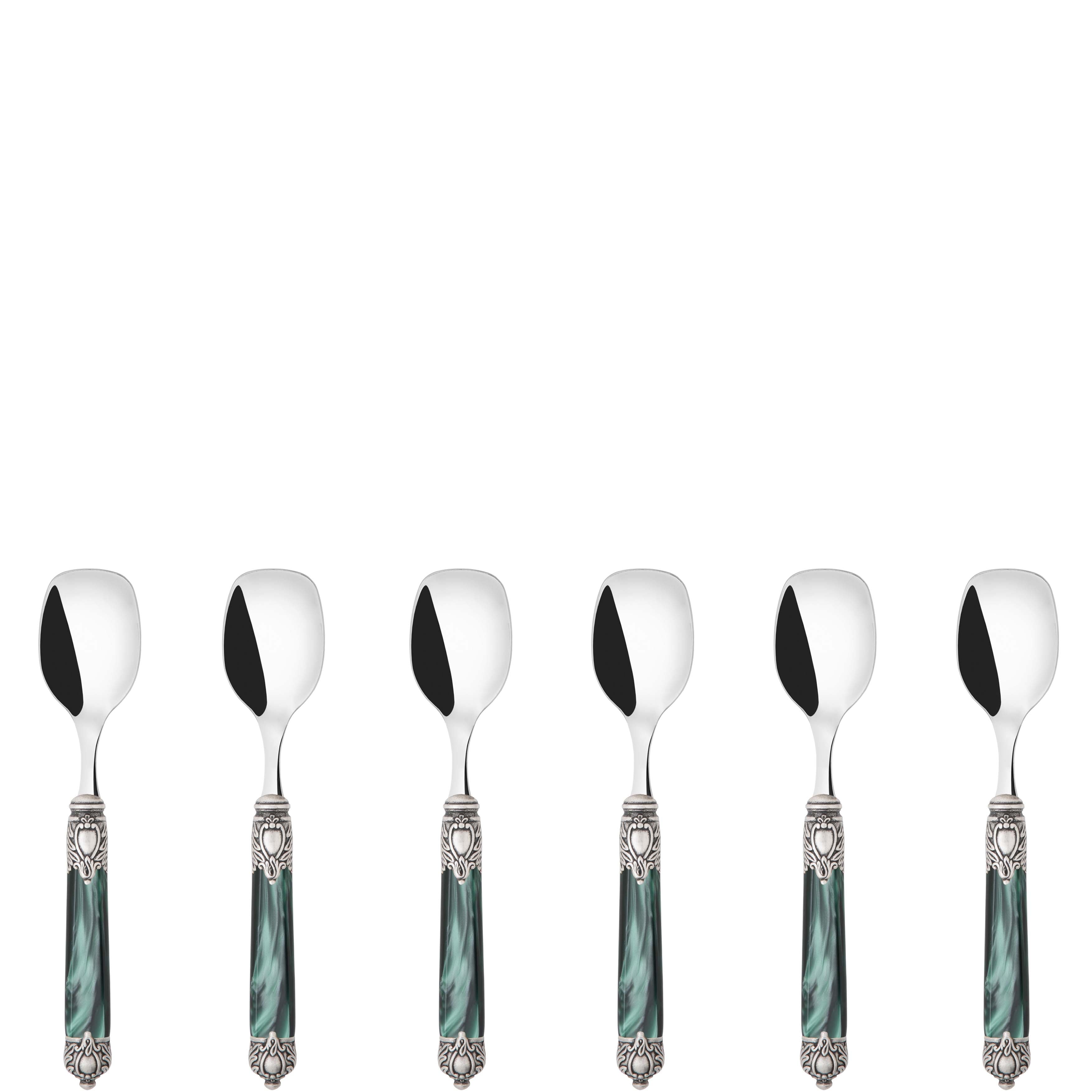 Rinascimento Antique Ice Cream Spoon Set - Emerald Green