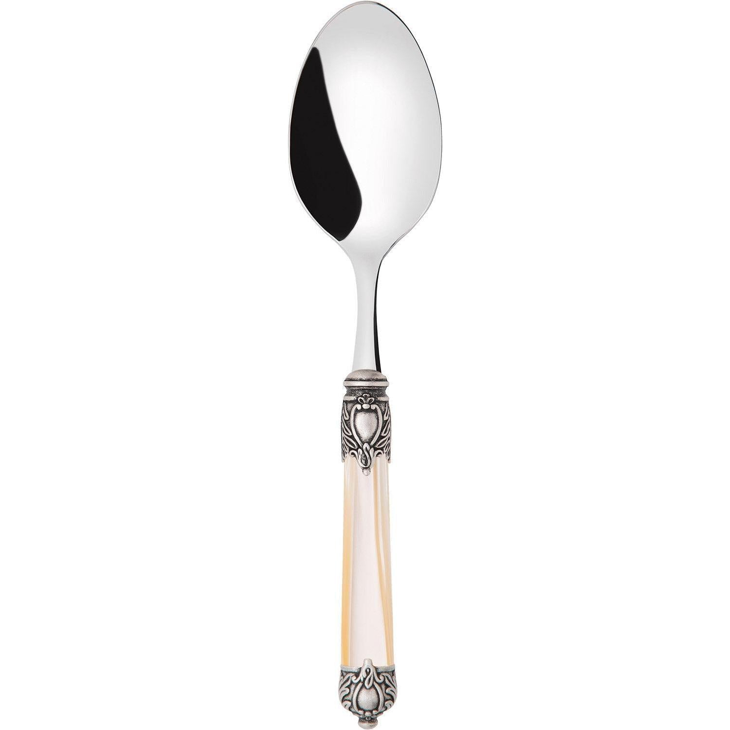Rinascimento Antique Silver Serving Spoon - Ivory-Casa Bugatti USA