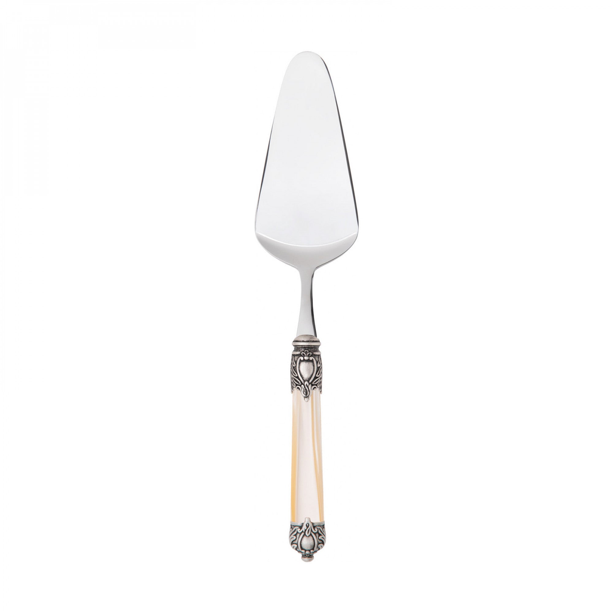 Rinascimento Antique Silver Cake Server - Ivory-Casa Bugatti USA