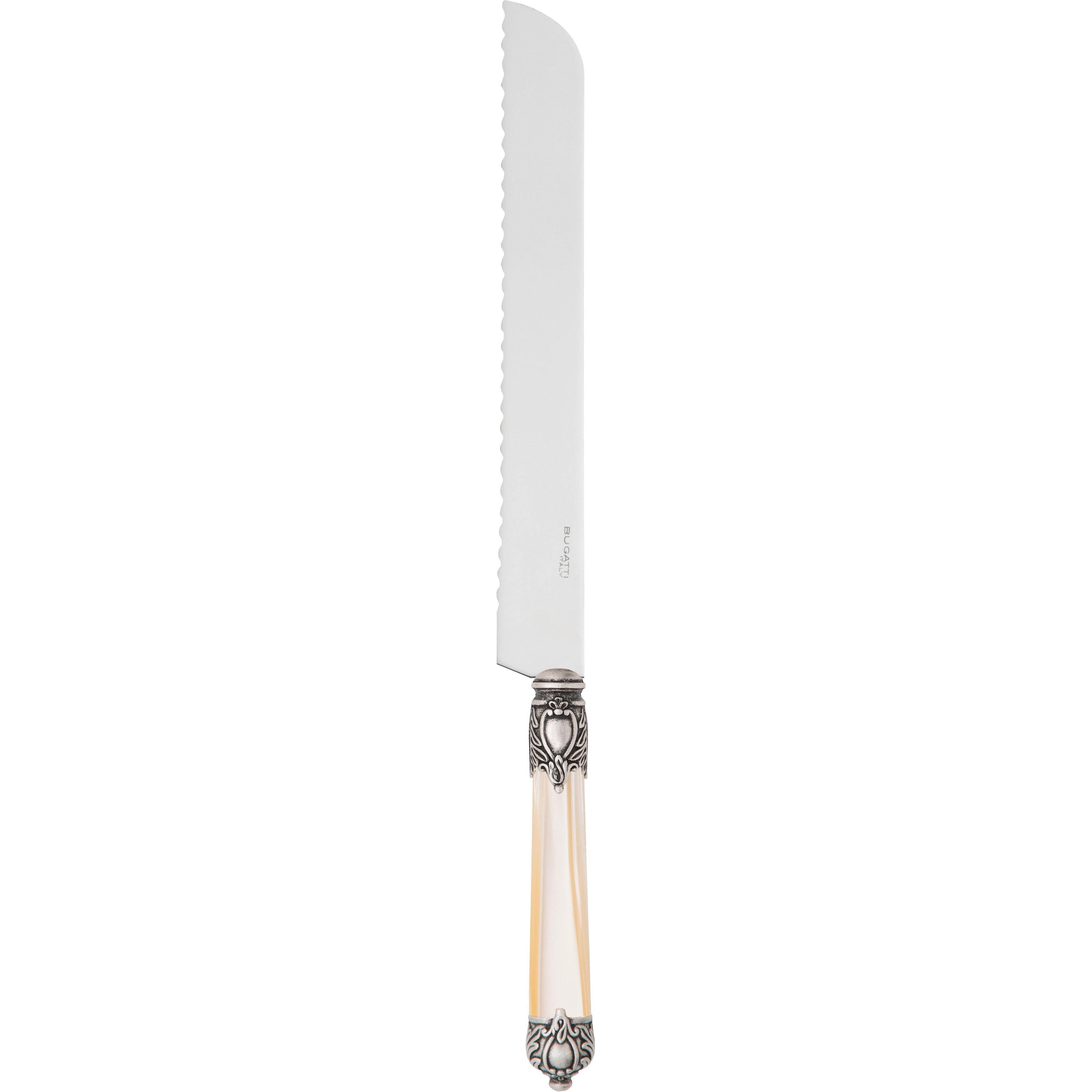 Rinascimento Antique Silver Bread Knife - Ivory-Casa Bugatti USA
