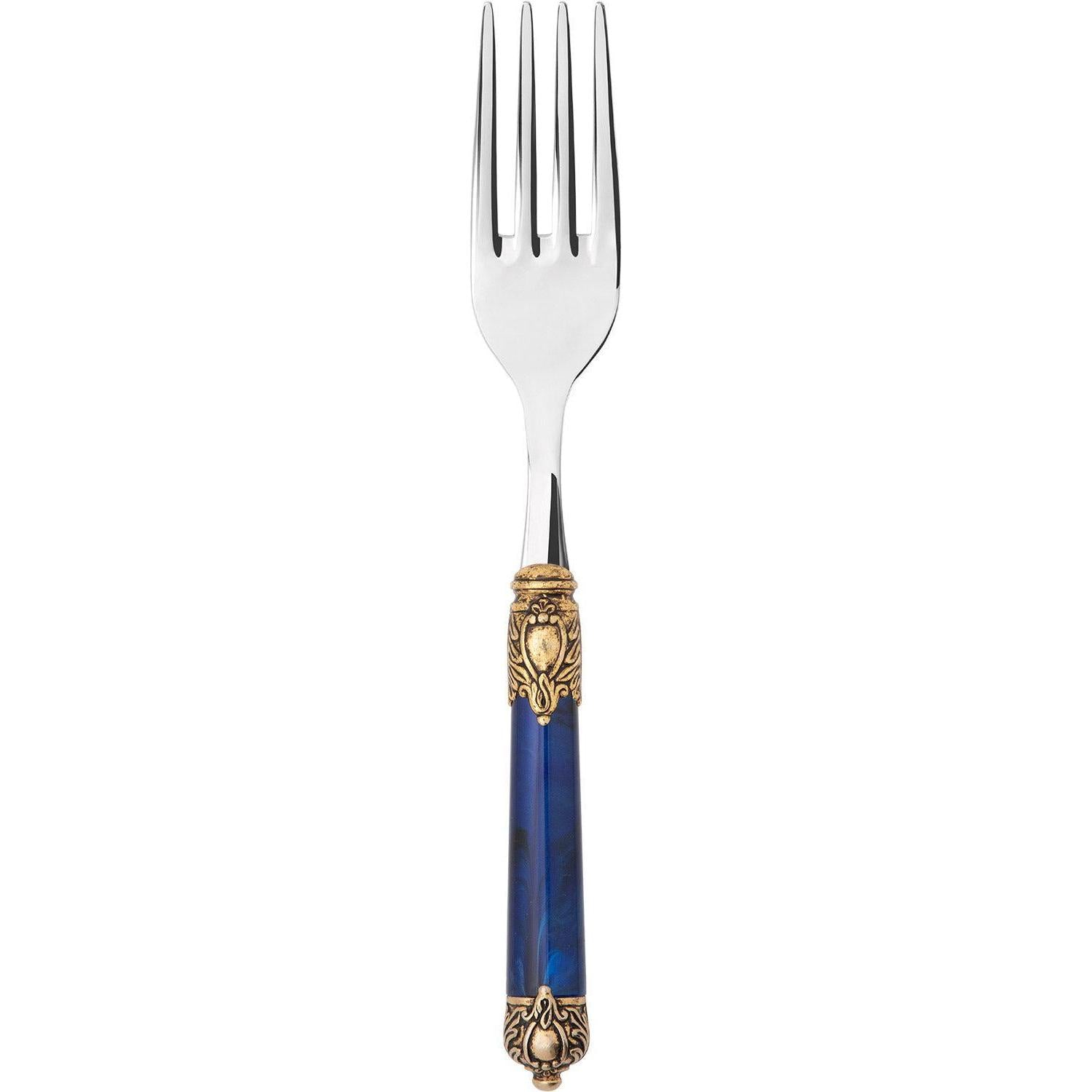 Rinascimento Gold ring Serving Fork - Royal Blue