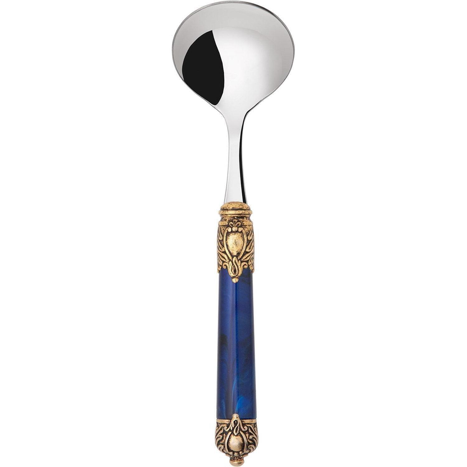 Rinascimento Antique Gold Sauce Ladle - Royal Blue-Casa Bugatti USA