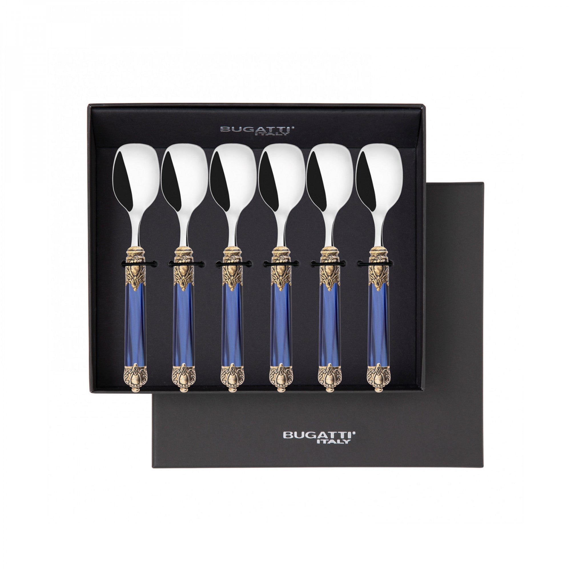 Rinascimento Gold ring Ice Cream Spoon Set - Royal Blue