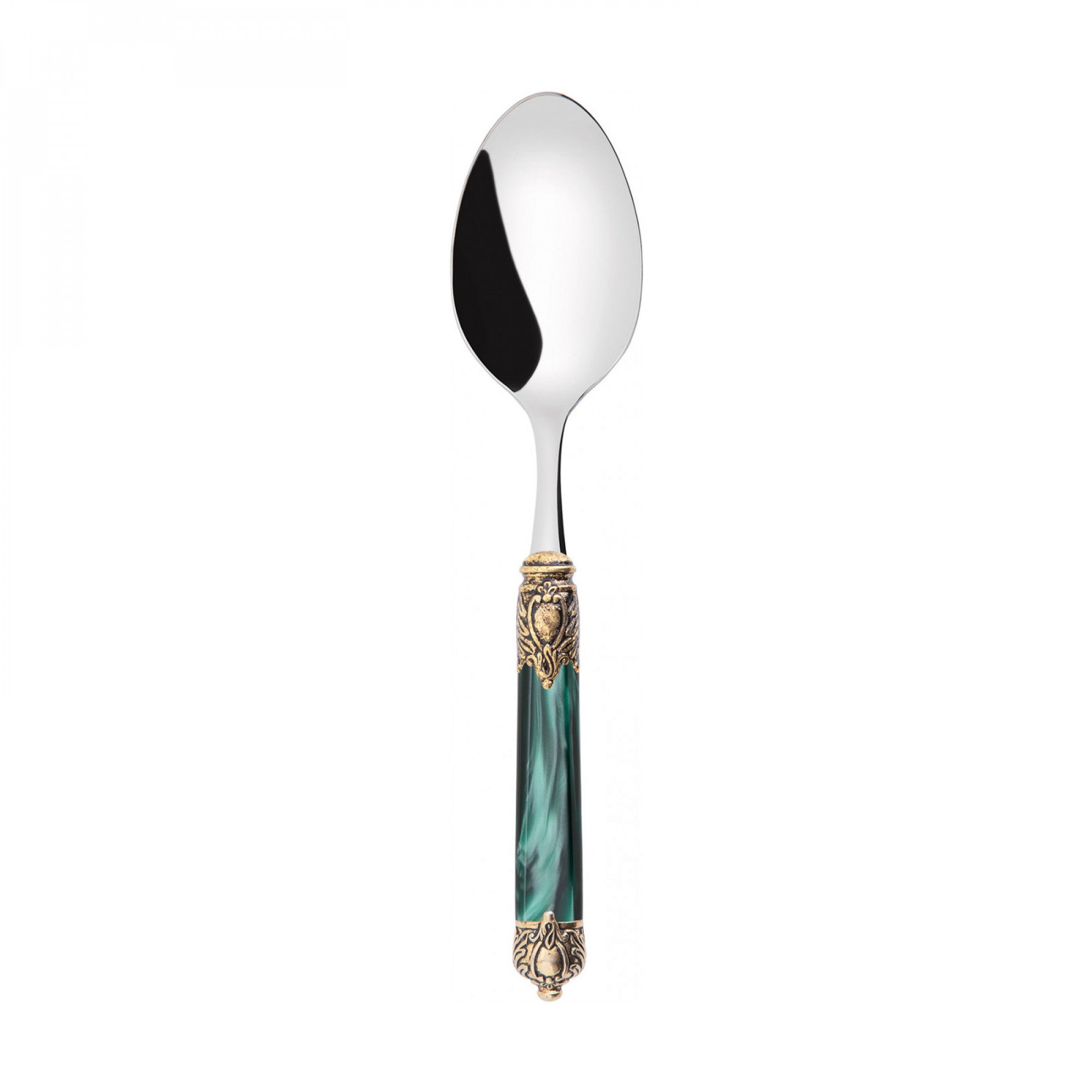 Rinascimento Gold ring Serving Spoon - Emerald Green