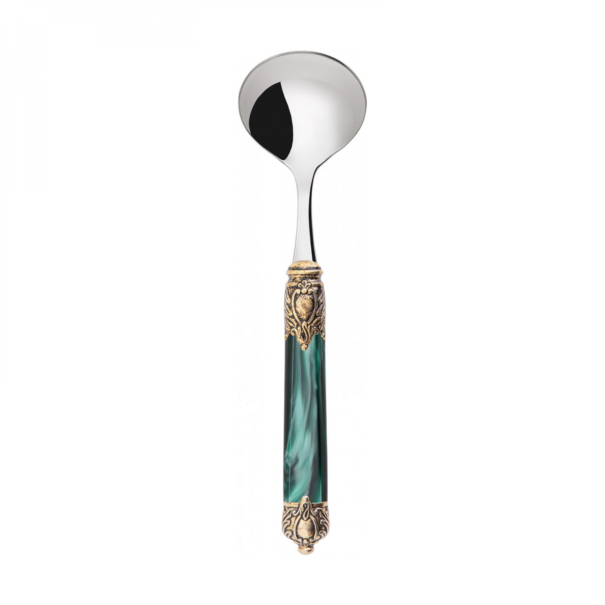 Rinascimento Gold ring Sauce Ladle - Emerald Green