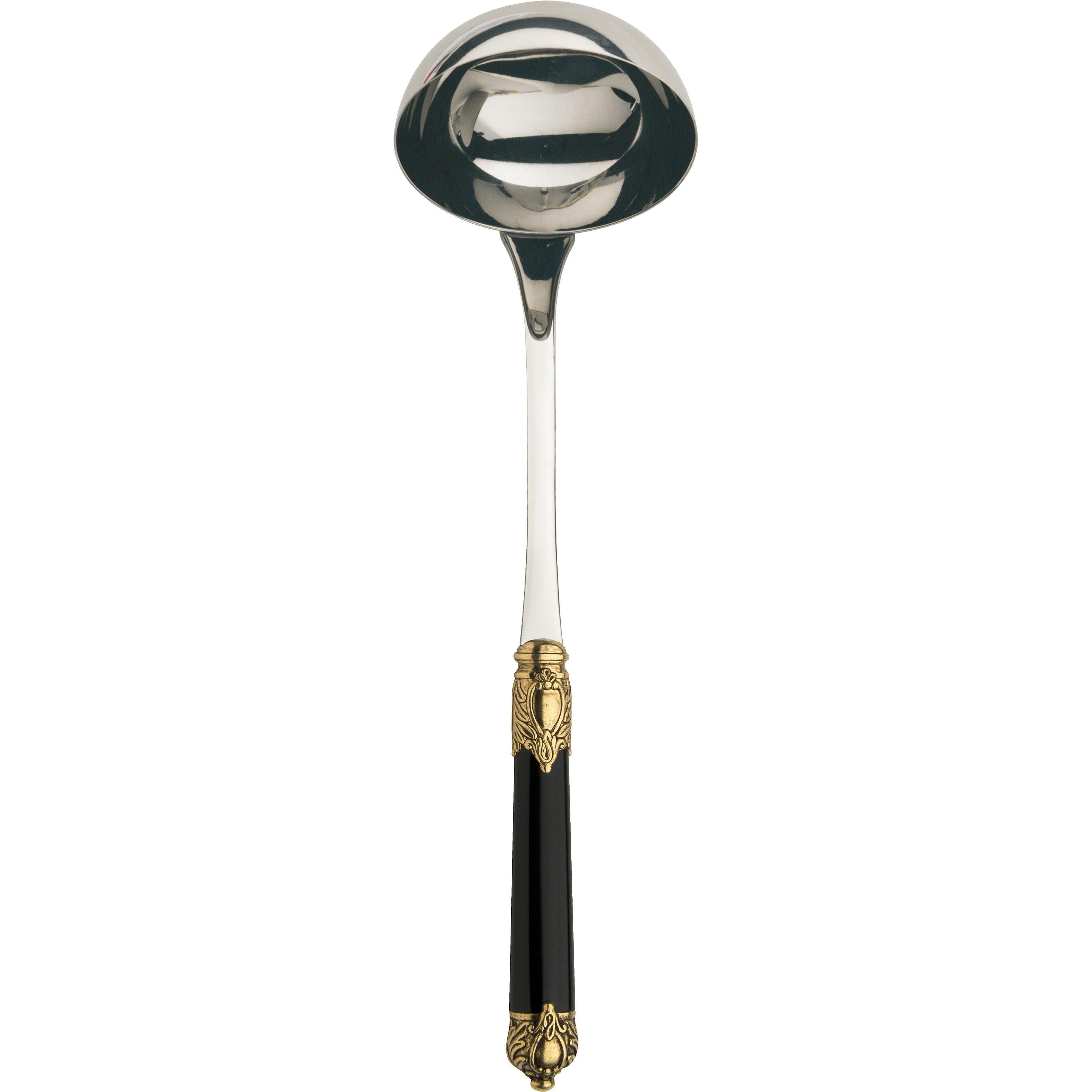 Rinascimento Gold ring Soup Ladle - Black