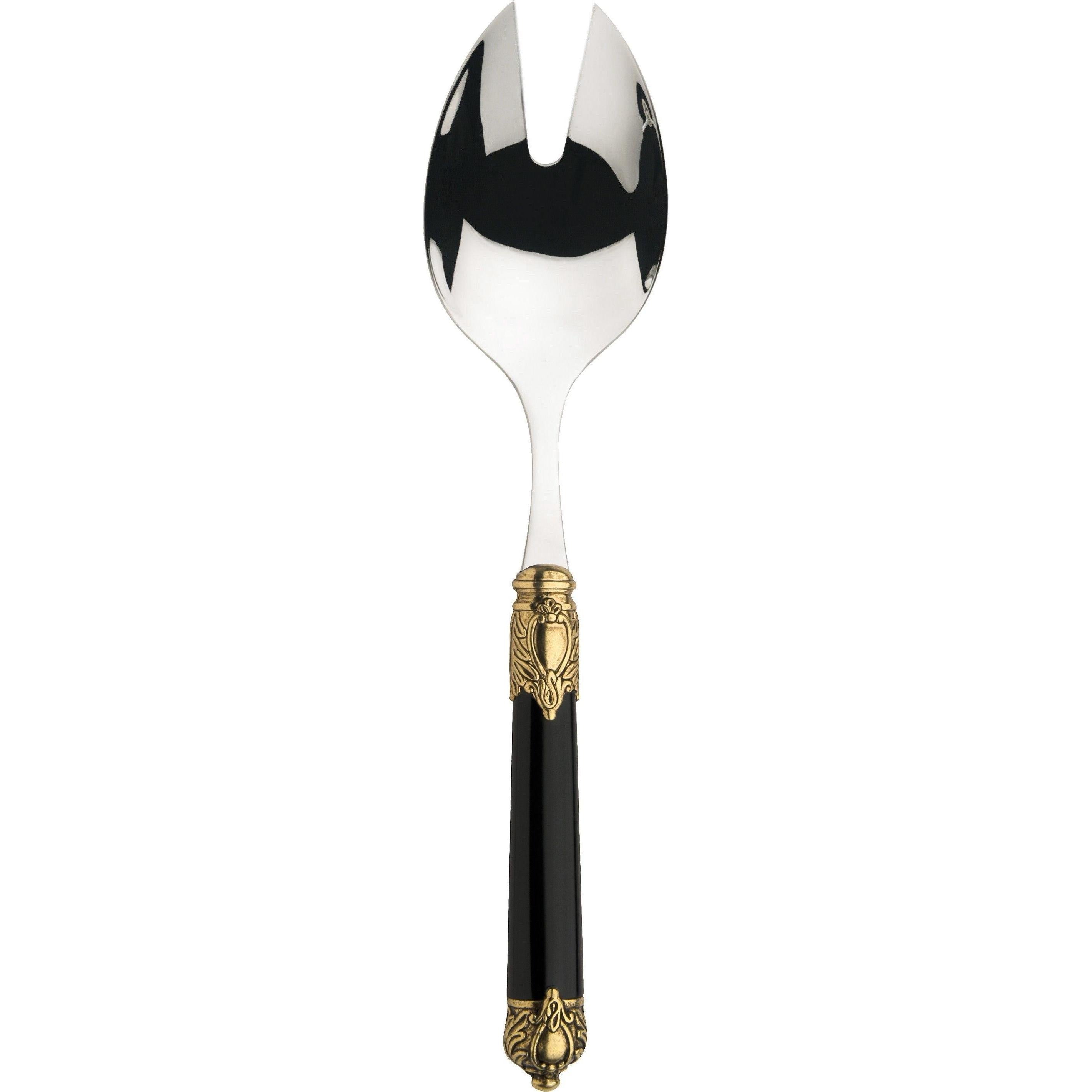 Rinascimento Gold ring Salad Serving Fork - Black