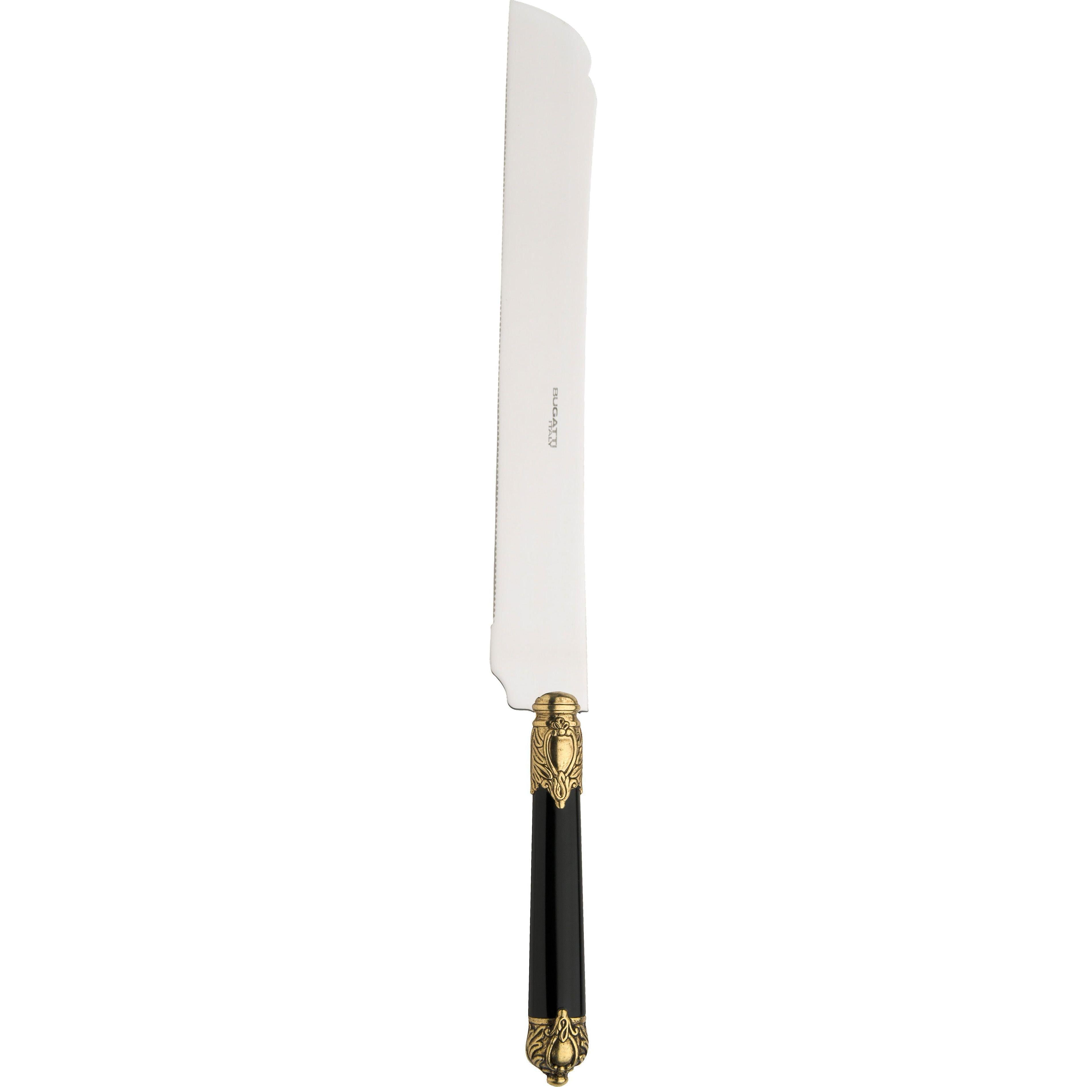 Rinascimento Gold ring Cake Knife 32 cm (12.60 Inch) - Black