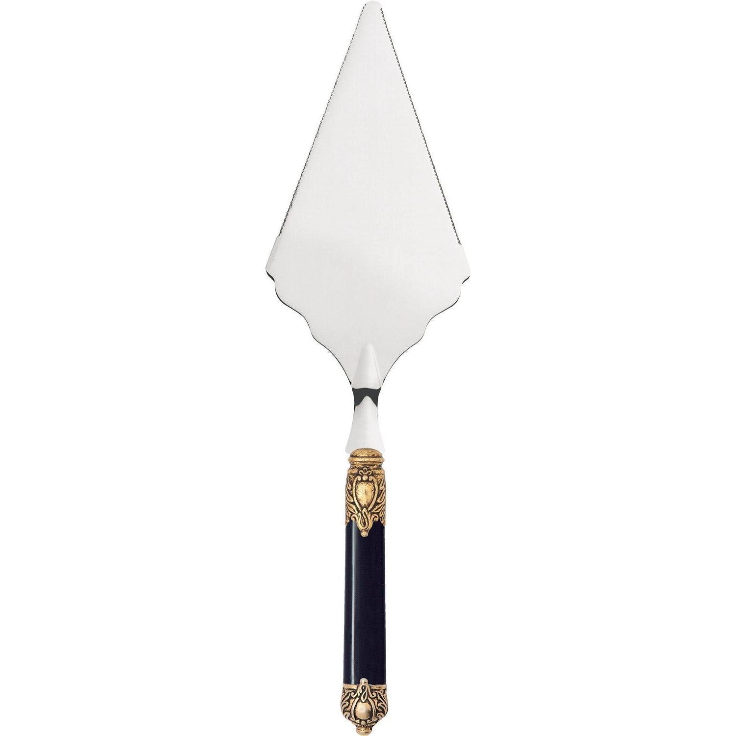 Rinascimento Gold ring Big Cake Server Serrated - Black