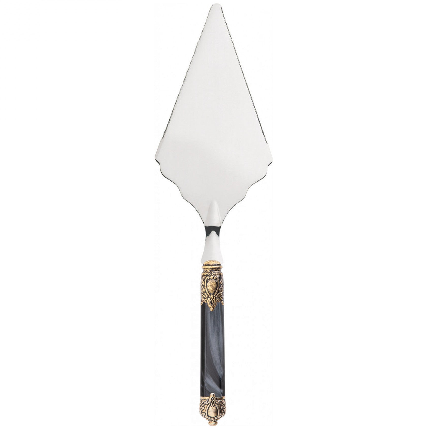 Rinascimento Antique Gold Big Cake Server Serrated, Charcoal — Casa Bugatti