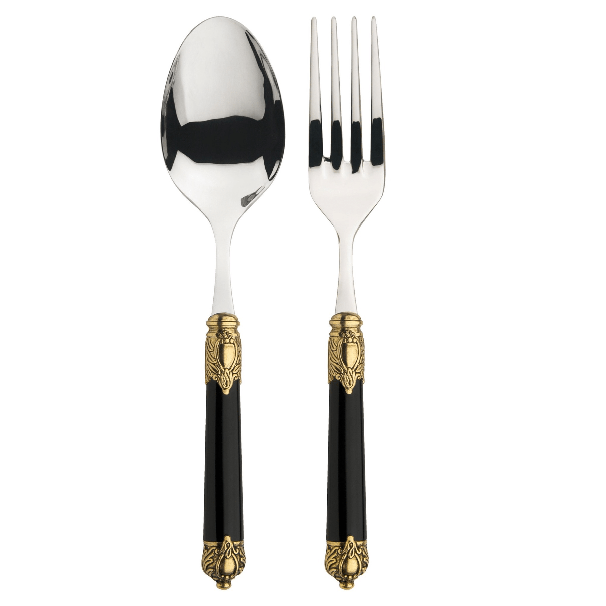 Rinascimento 2 Piece Serving Set gold / black-Casa Bugatti USA