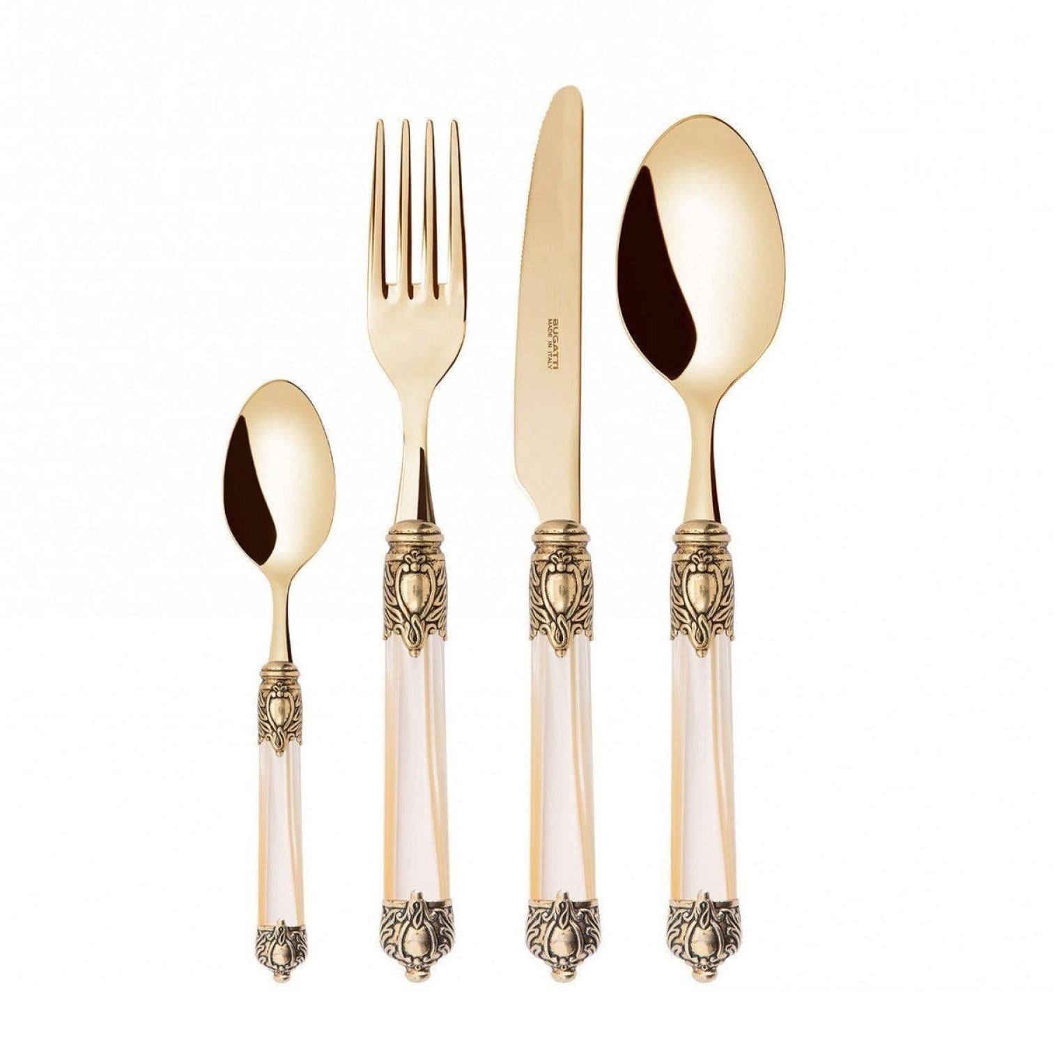 Rinascimento Antique Gold 24 Piece Set - Ivory-Casa Bugatti USA
