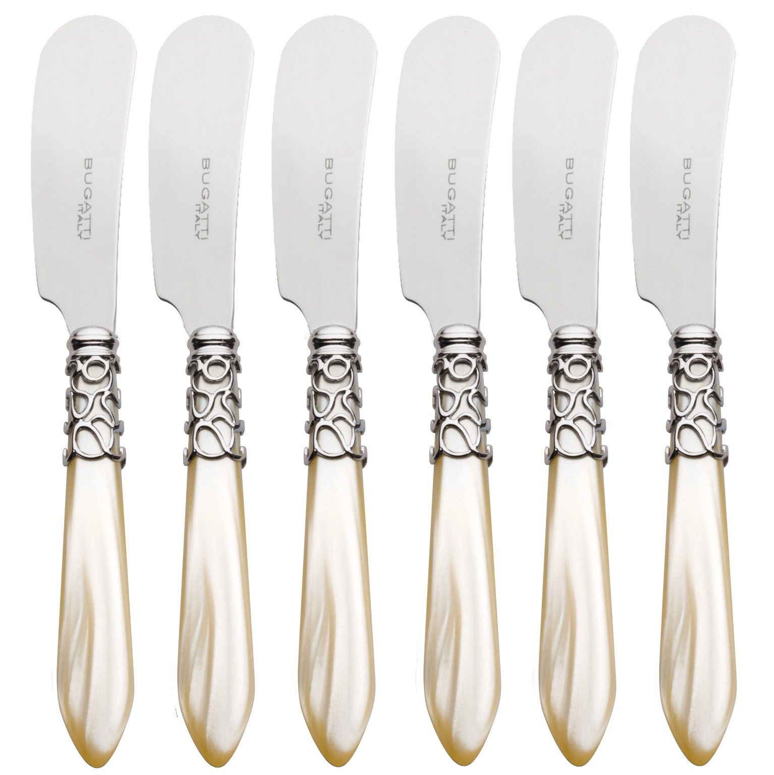 Selene Spreaders / Butter Knives Set - IVORY-Casa Bugatti USA