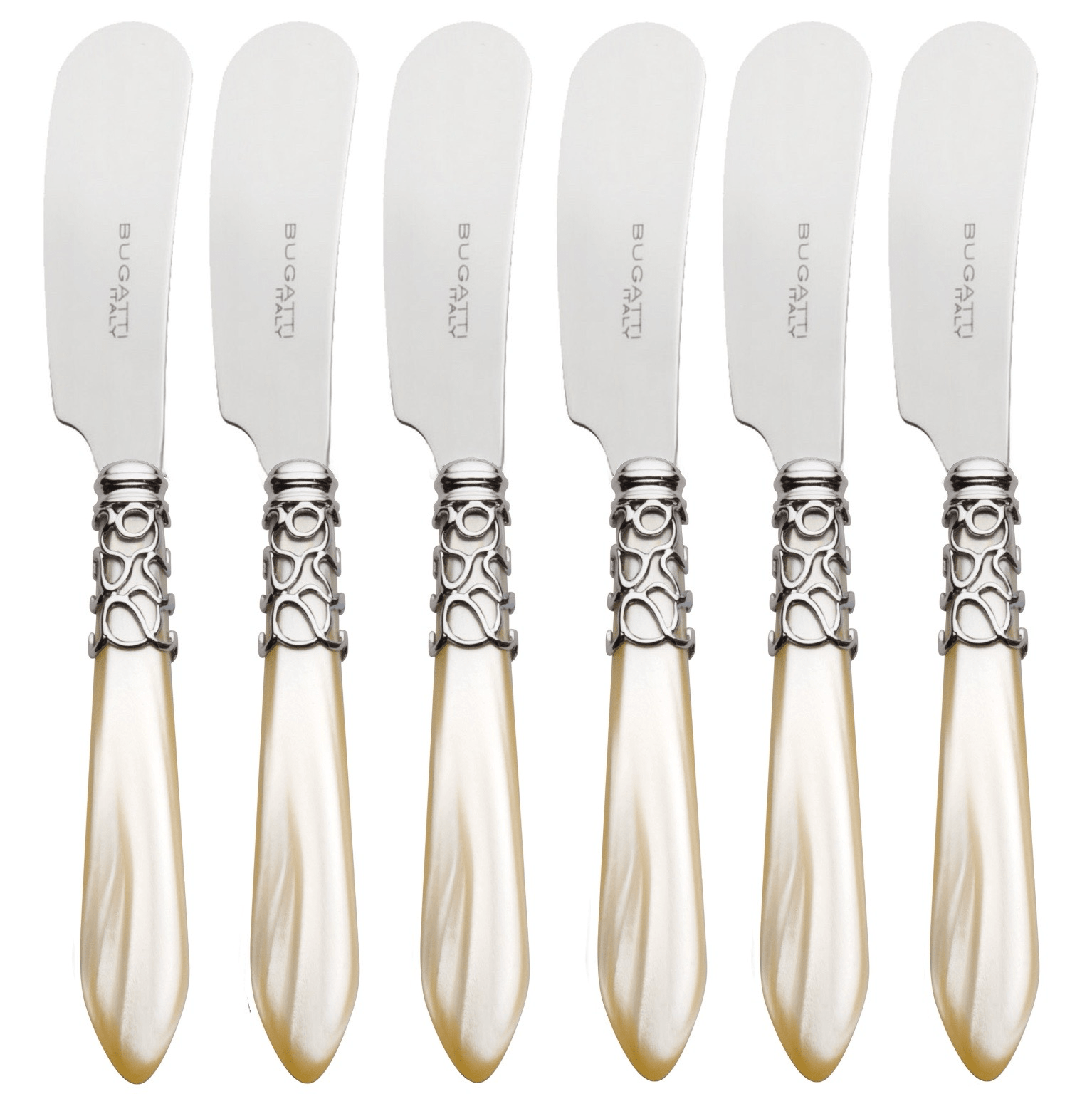 Selene Spreaders / Butter Knives Set - IVORY-Casa Bugatti USA