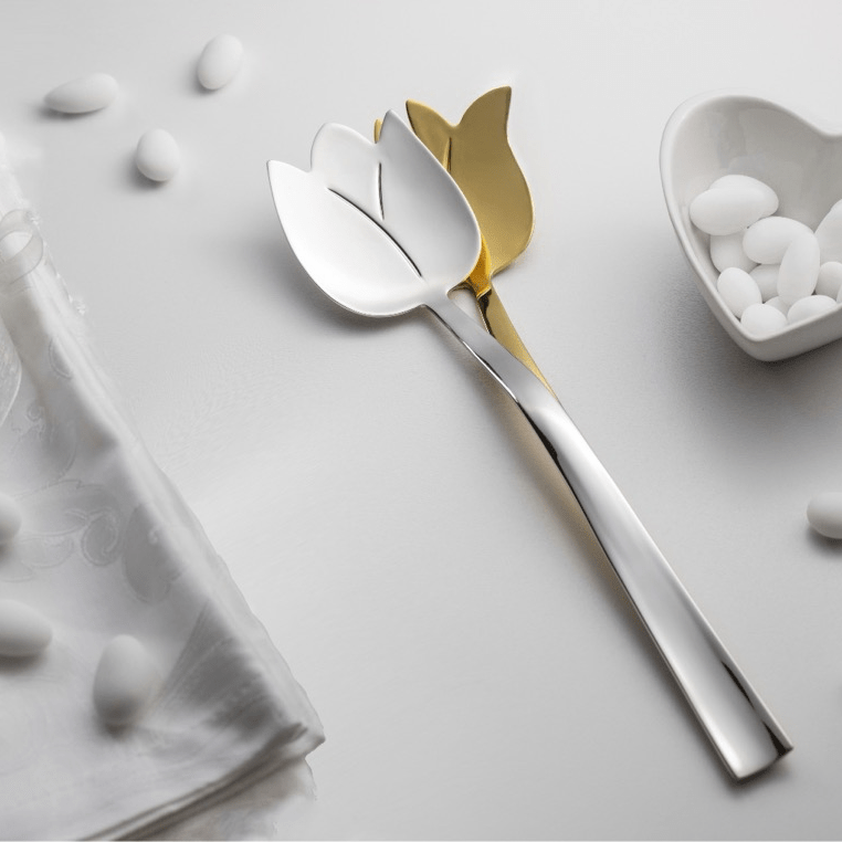 Tulipano 2 Piece Salad Set silver-Casa Bugatti USA