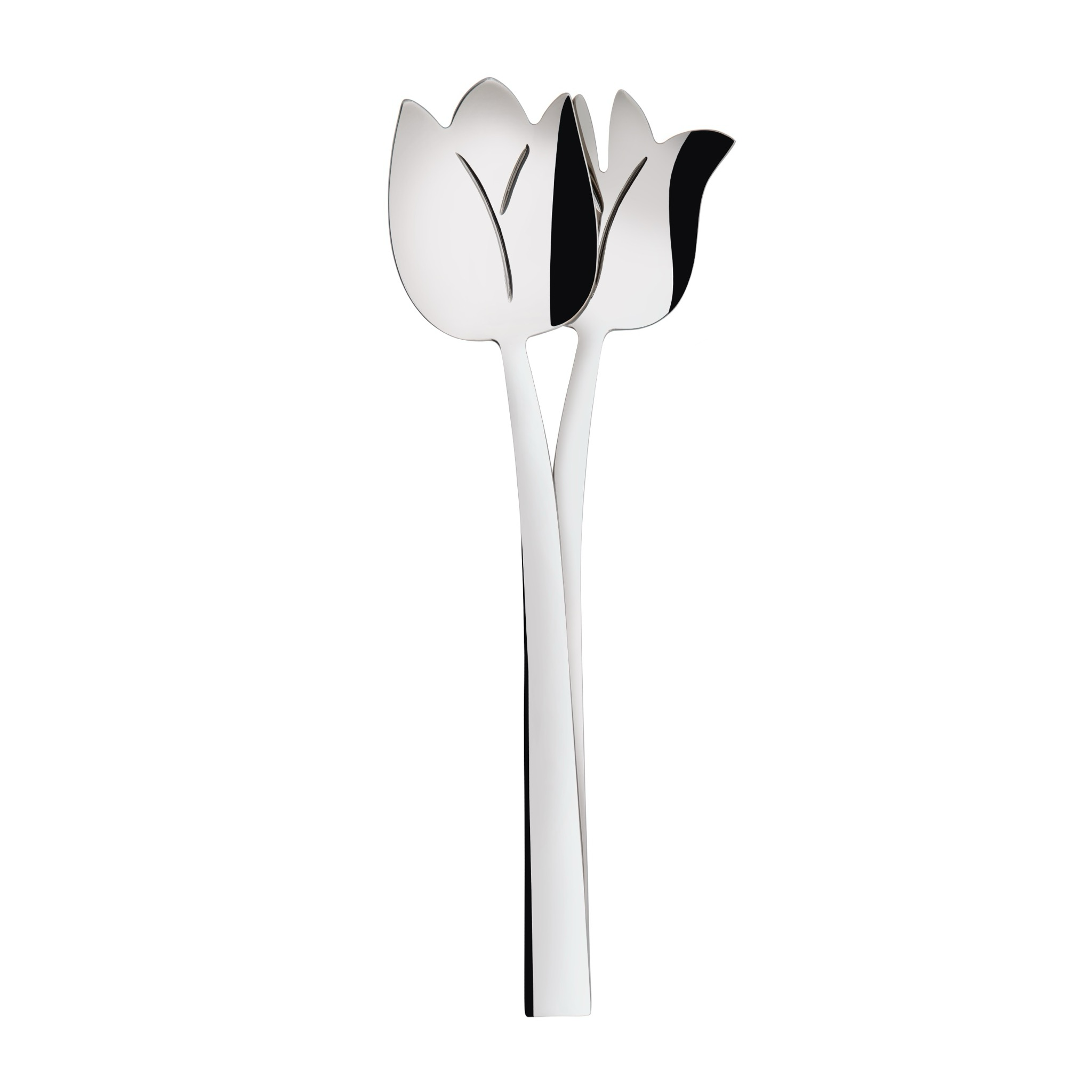 Tulipano 2 Piece Salad Set silver-Casa Bugatti USA