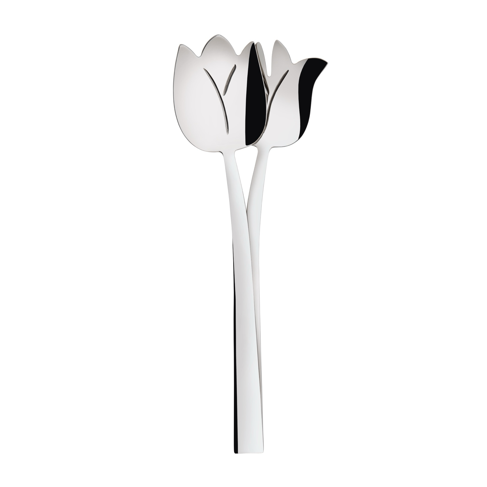 Tulipano 2 Piece Salad Set silver-Casa Bugatti USA