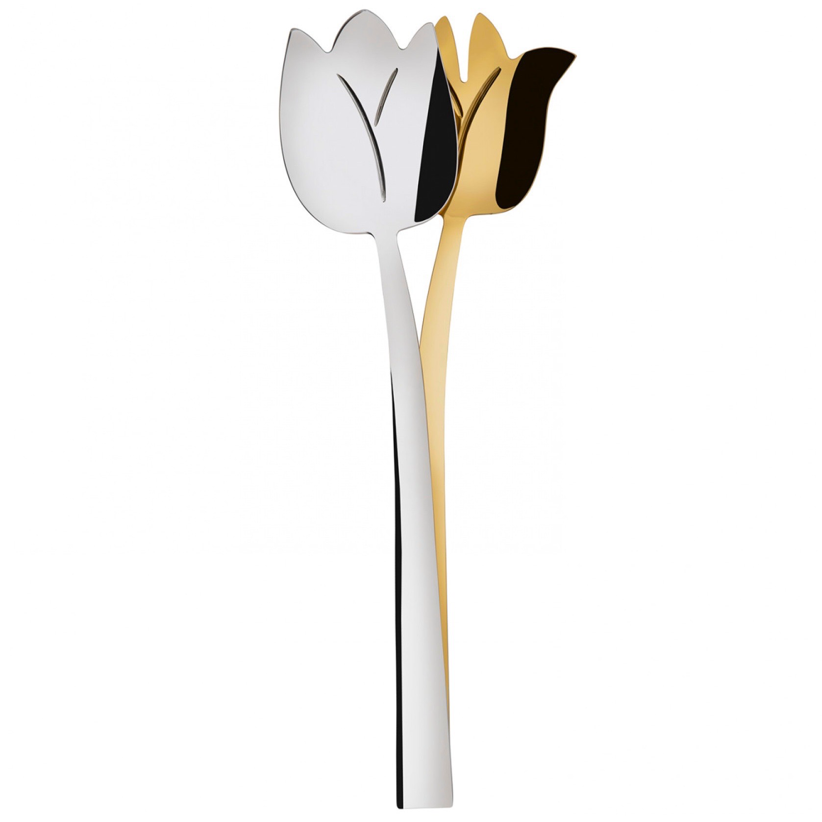 Tulipano 2 Piece Salad Set silver / gold-Casa Bugatti USA