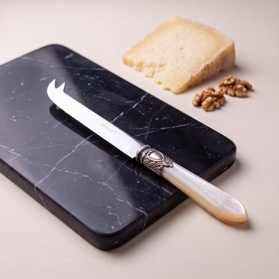 Deer Knives on black Marquina marble — Casa Bugatti