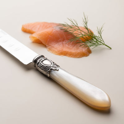 Casa Bugatti salmon knife, studio photograph