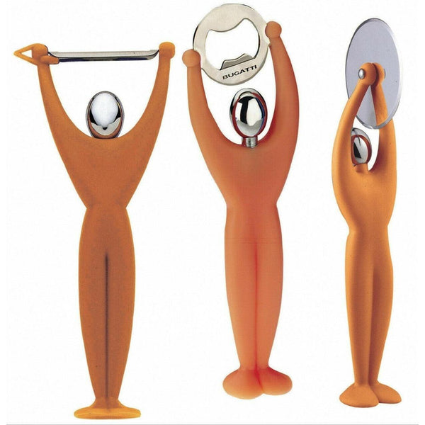 GYM 3 GYM SET  Pizza Cutter / Bottle Opener / Peeler -  Orange-Casa Bugatti USA