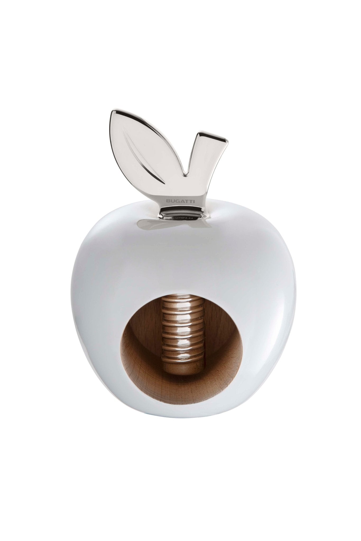 EDEN apple Nut Cracker white shiny, silver leaf-Casa Bugatti USA