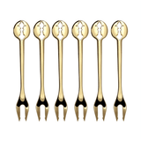 Kiss Gold Plated Cake Cocktail Forks Set -