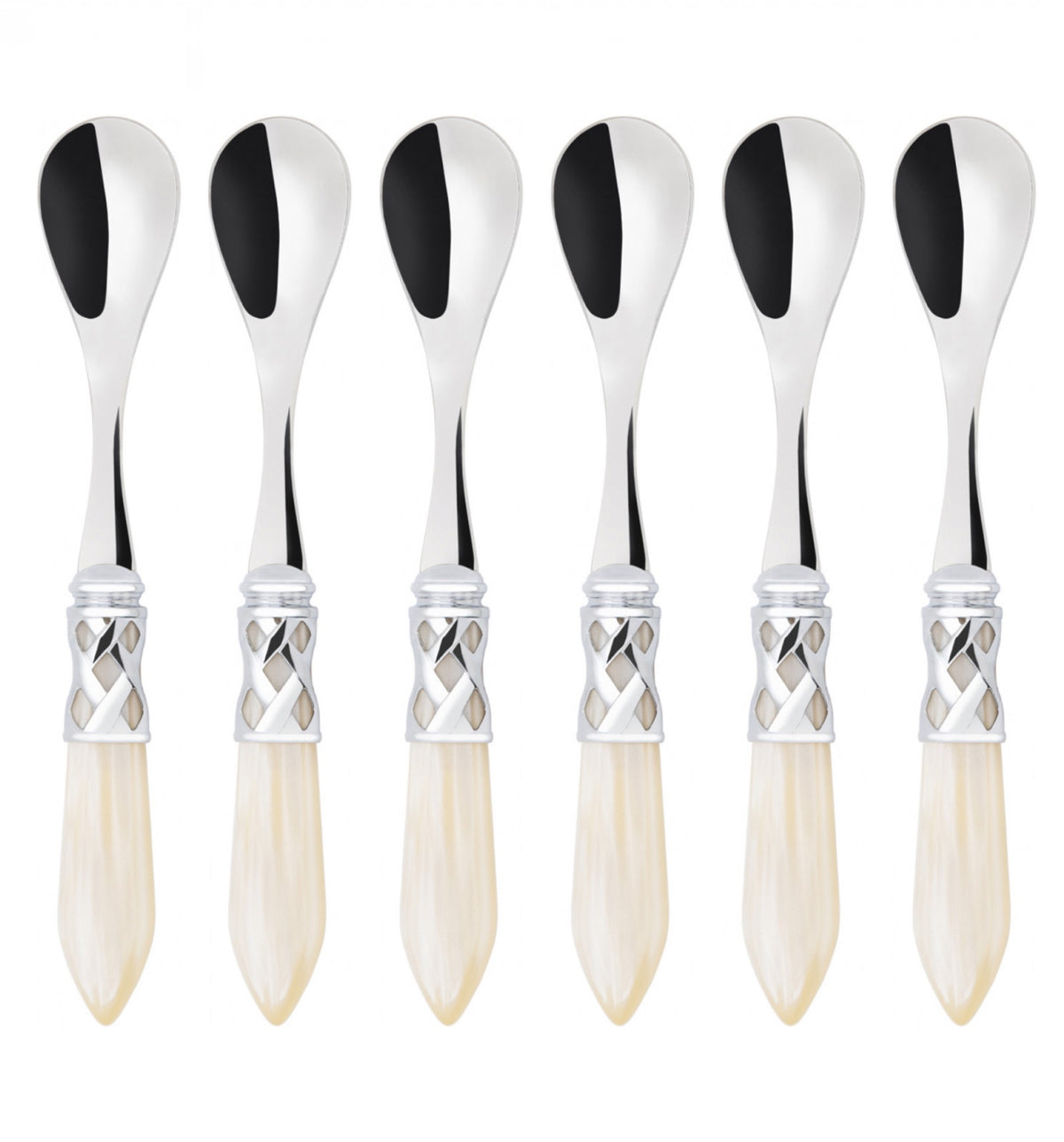 Aladdin Brilliant "Mokino" 6 Piece Moka Spoon Set Ivory