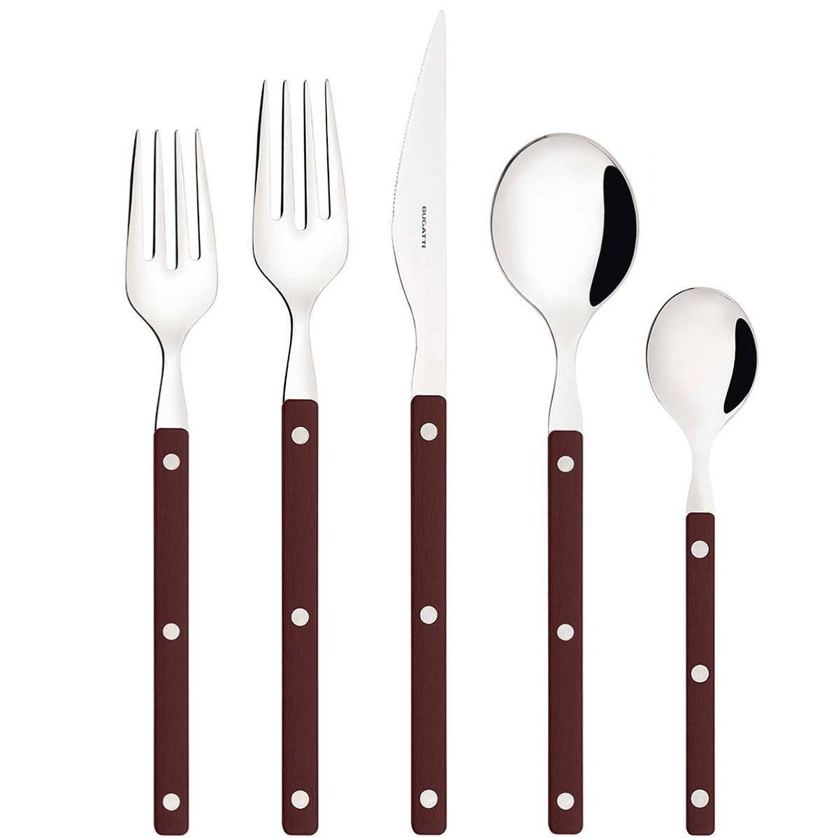 Allegra 5 Piece Place Setting - brown-Casa Bugatti USA