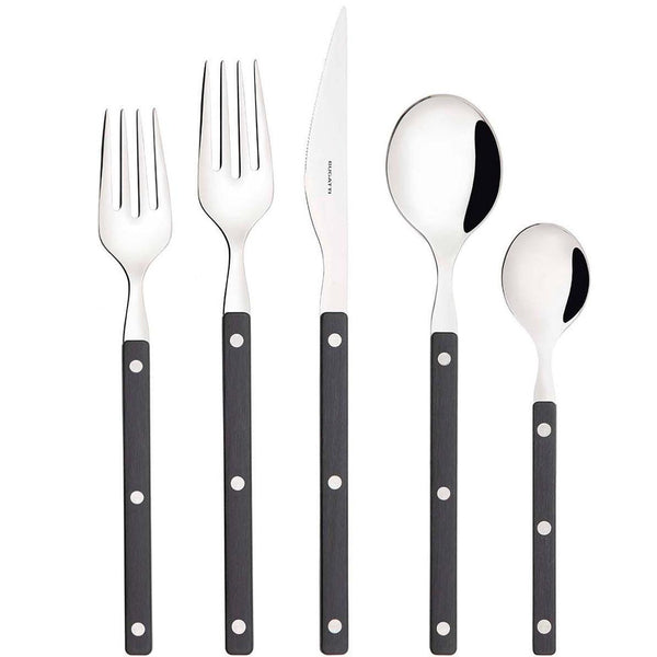 Allegra 5 Piece Place Setting - Black-Casa Bugatti USA