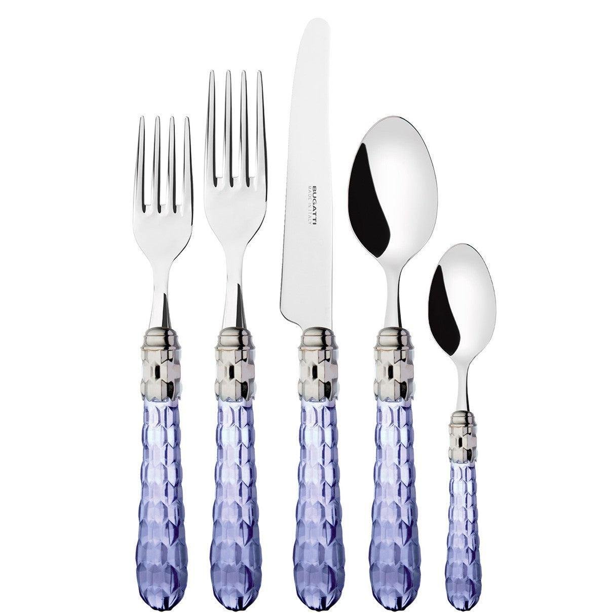 Cristallo Brilliant 5 Piece Place setting, Blue Clear — Casa Bugatti