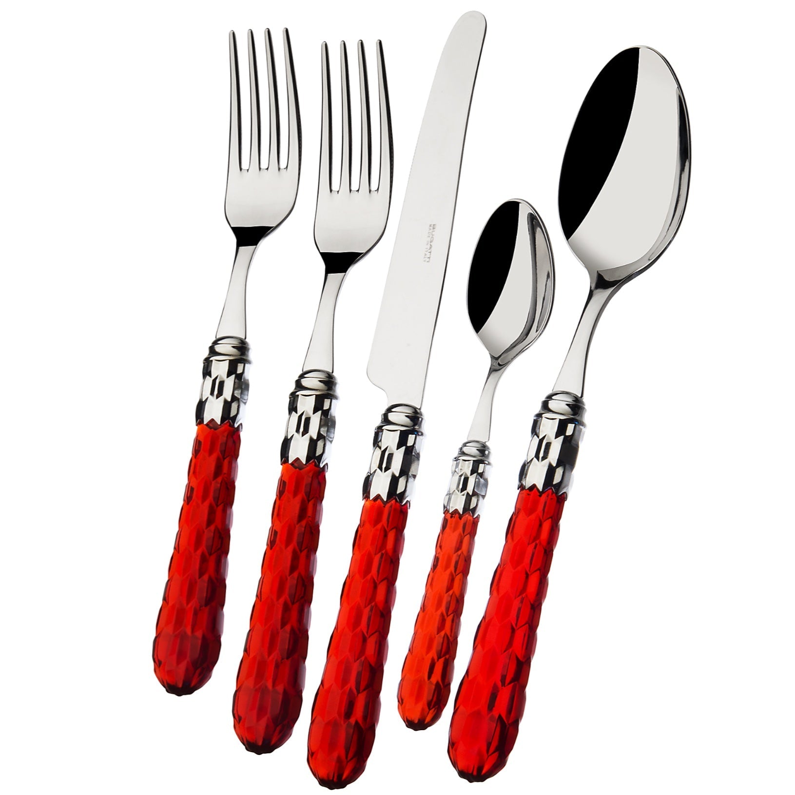 Cristallo Brilliant 5 Piece Place setting - Red Clear-Casa Bugatti USA