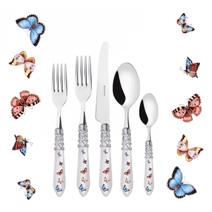Melodia Brilliant Butterflies 5 Piece Place Setting - White-Casa Bugatti USA