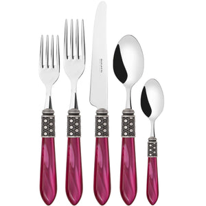 Optical Antique 5 Piece Place setting, Raspberry — Casa Bugatti