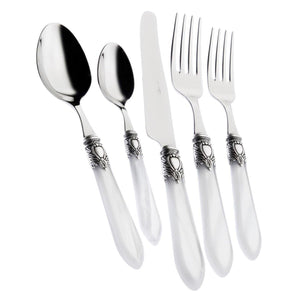 Oxford Antique 5 piece place setting, White — Casa Bugatti